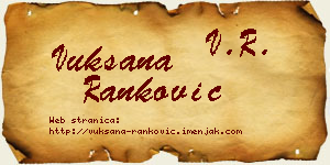 Vuksana Ranković vizit kartica